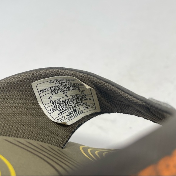 Merrell Bungee Cord Flip Flops Sandals Mens 9 Brown Green Cushioned Comfort - Picture 11 of 14